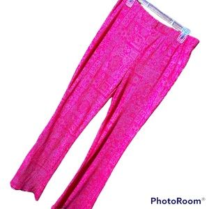 URBAN OUTFITTERS DISCO HIPPY FLARE FLORAL HOT PINK PANTS